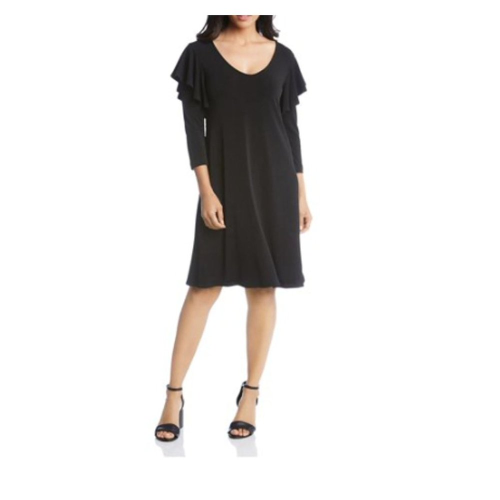 Karen Kane Women's 3/4 Sleeve Ruffle Dress - Small